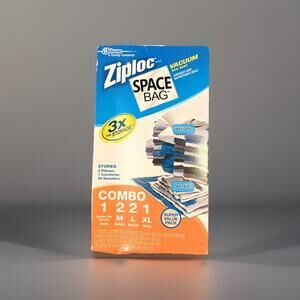 Ziploc Space Bag Vacuum Seal Bags 6 Bag Combo Pack w/ Carry On Bag NEW